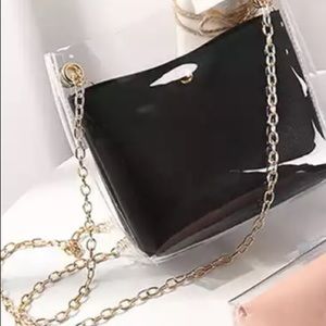 New black Handbag Transparent Women bag